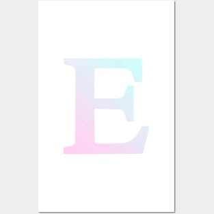 The Letter E Blue and Pink Gradient Posters and Art